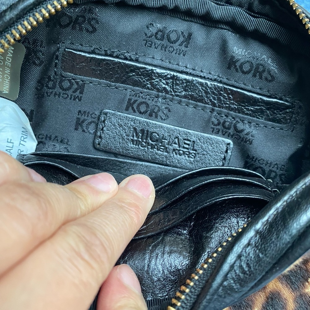 Mini Michael Kors Leather Trim Calf Hair Crossbody Bag - Picture 7 of 9